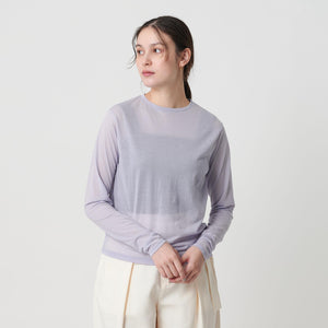 コットンナイロン天竺 シアー クルーネック Tシャツ