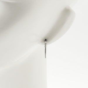 パヴェ ナローフープ ピアス