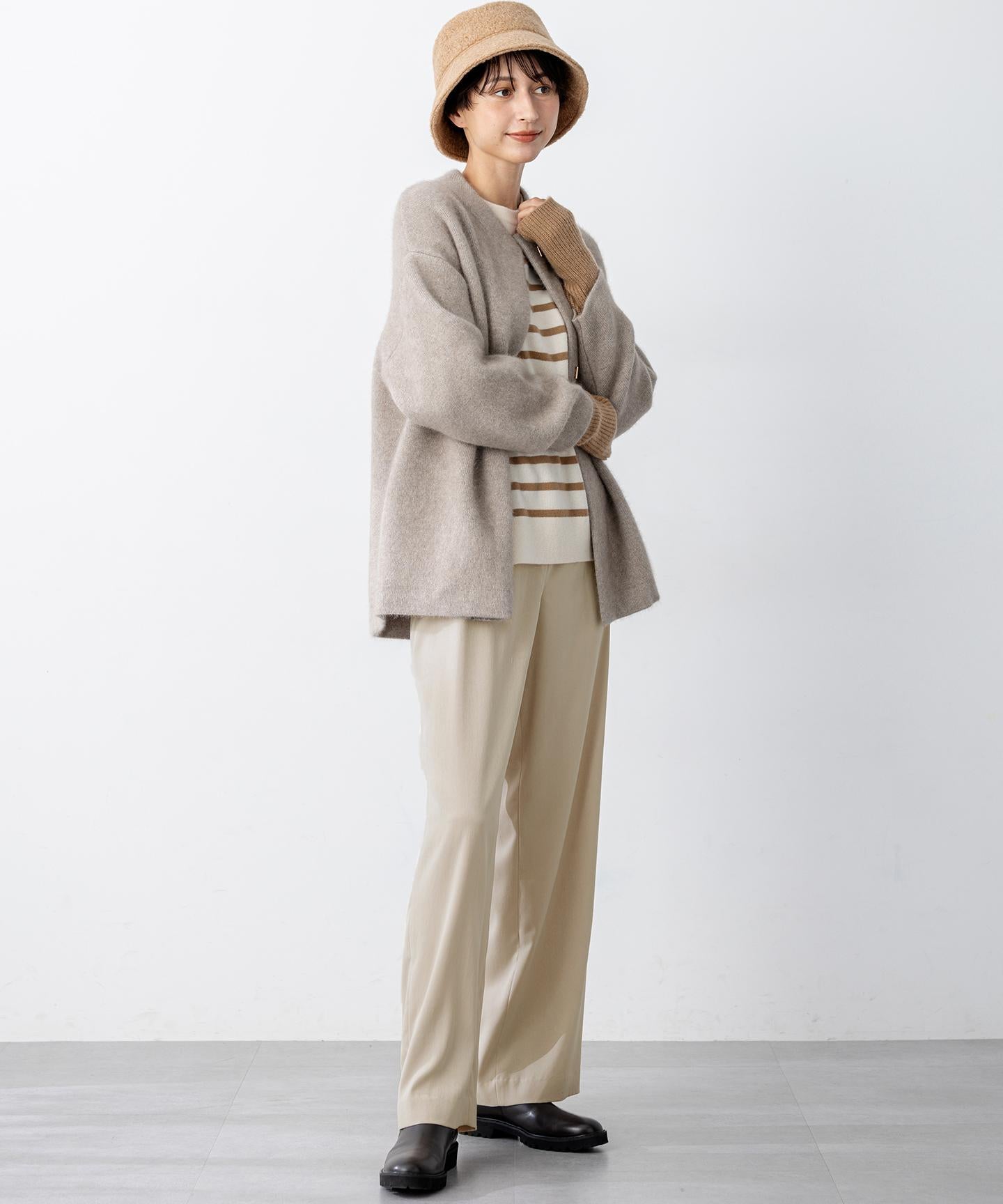 ラクーンブレンドダブルフェイス ニット アウター