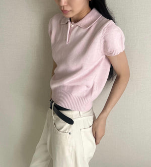 襟付きニットポロ