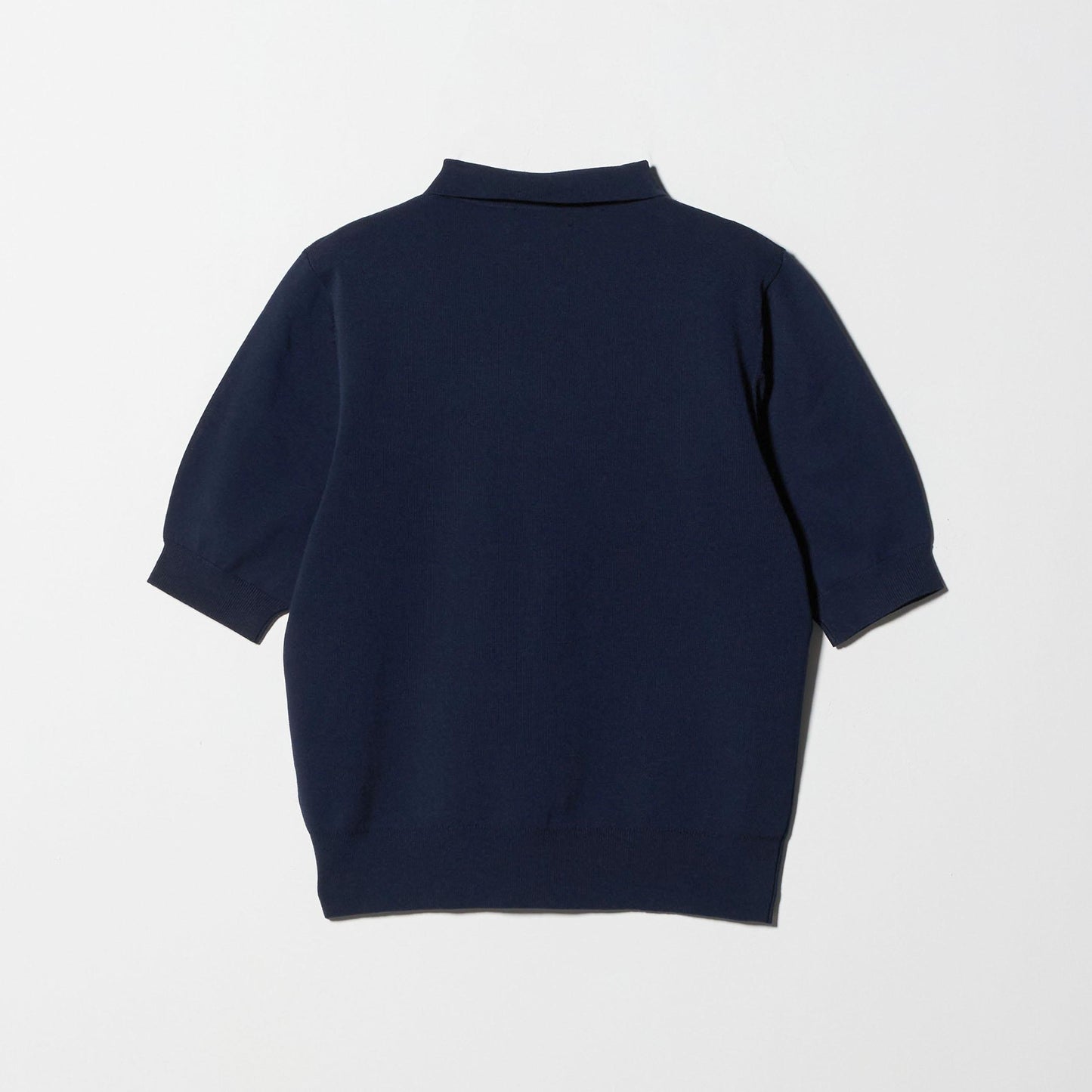 襟付き 5分袖 プルオーバー ニット