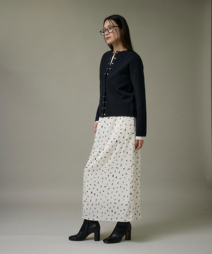 ブラッシュドットプリントスカート