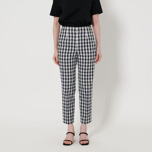 シャイニー ギンガムチェック パンツ