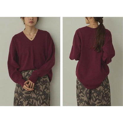 やわもちVネックニット