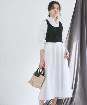 タンブラーコットンブロード シャツワンピース