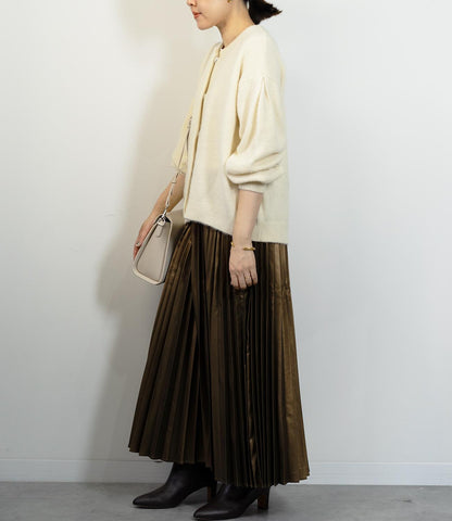 フォックス混カーブカーディガン