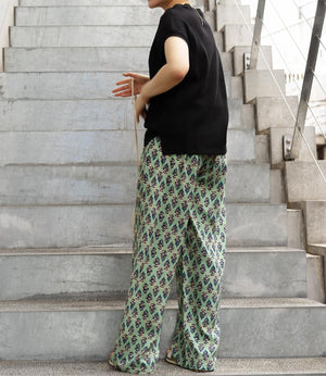 ボタニカルプリントイージーサマーパンツ