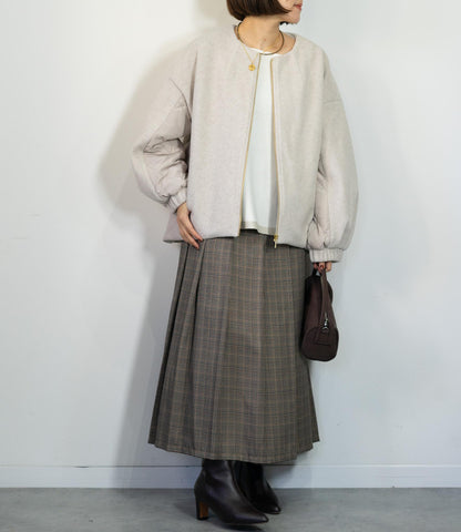 メランジ切替ノーカラーコート