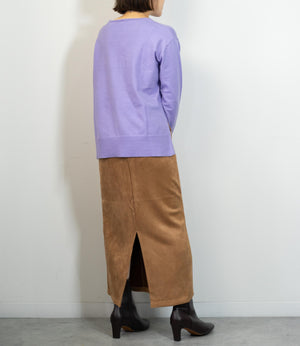 クルーネックサイドスリットニット