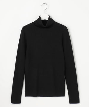 ウーステッドウール リブタートルネック ニット