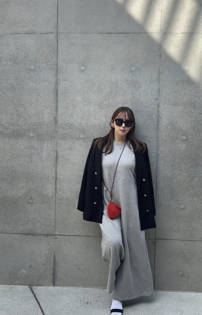 スウェットワイドサロペット