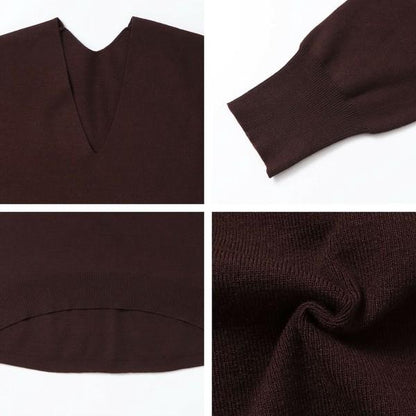 やわもちVネックニット