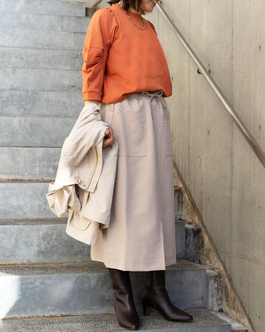 クルーネックボリュームスリーブカットソー