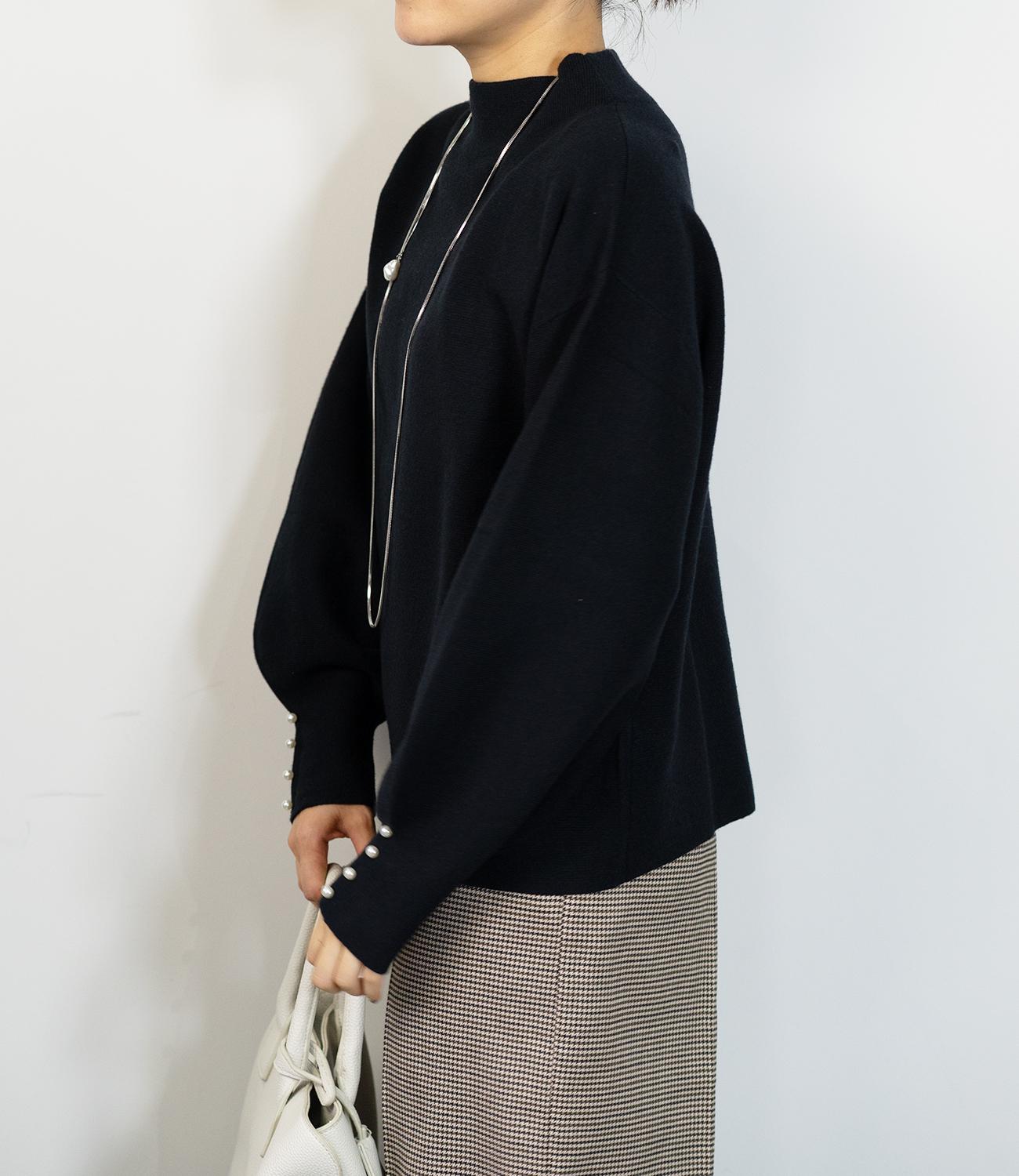 袖パールふわり袖ニット