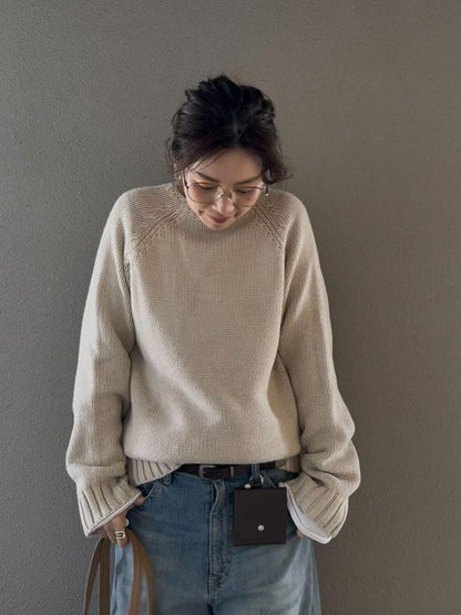 ラウンドネックニット