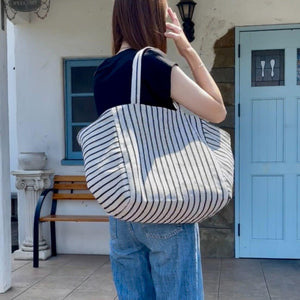 ストライプトートバッグ