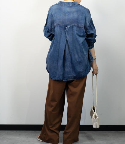 デニムライクシャツ