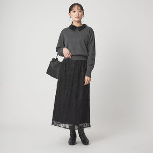 シアー レース ギャザー スカート