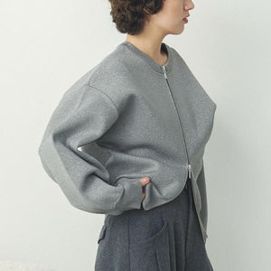 ダブルジップニットブルゾン