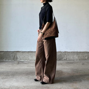 ヒョウ柄スエードバッグ