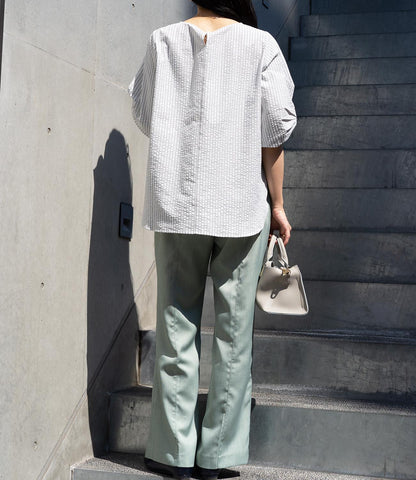 サッカーストライプブラウス