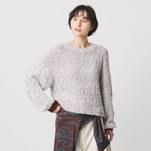 カラーミックス クルーネックニット