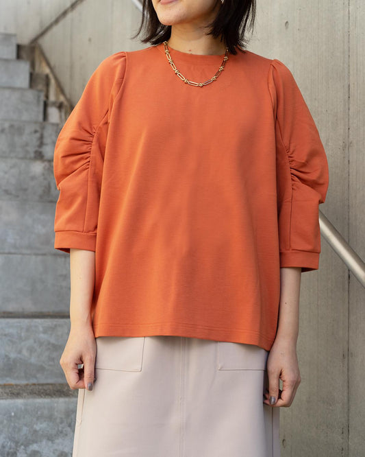クルーネックボリュームスリーブカットソー