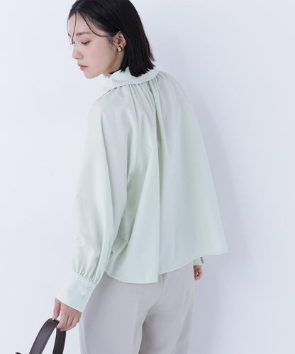 スキッパーリボンタイブラウス