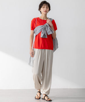 ドレープサテン 2WAY ドロスト パンツ
