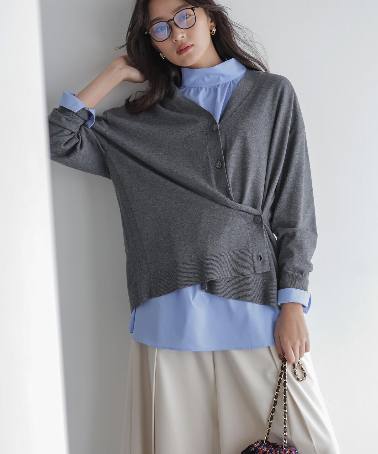 コットンタッチシャーティング刺繍入り ブラウス