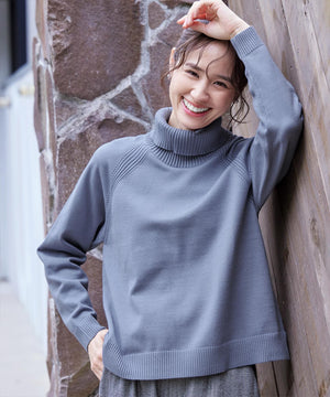 ラグランニットトップス