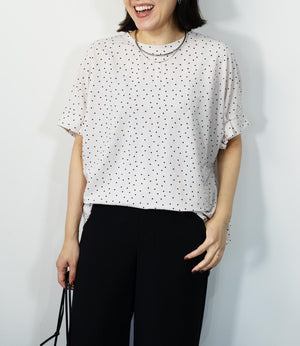 接触冷感袖タックカットソー