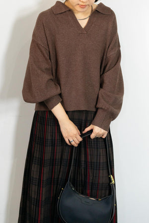 スキッパーニットプルオーバー