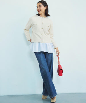 23区DENIM ストレッチ ワイドパンツ