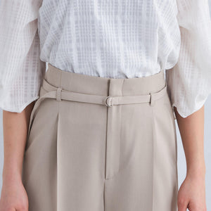 サラフール ベルト ワイド パンツ -マシンウォッシャブル・ストレッチ・UVカット-