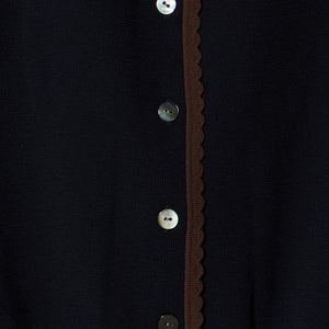 スカラップ セーラー ノースリーブ ニット ウォッシャブル