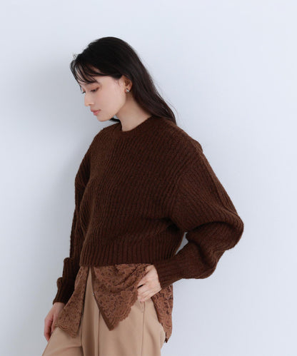 クロップドアゼフォルムニット