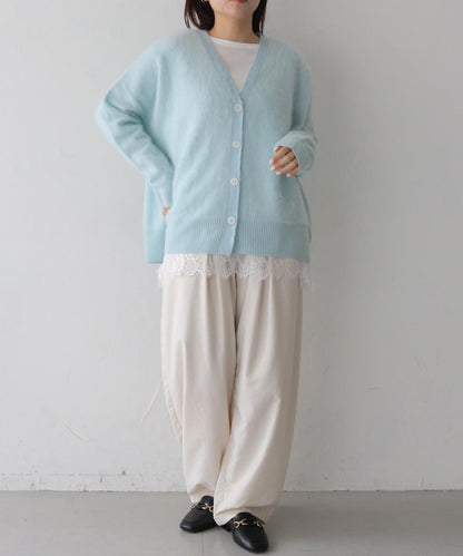 ウールカシミアVネックニット