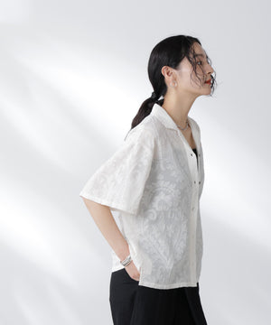 made in india カットワークジャカードシャツ(セットアップ可)