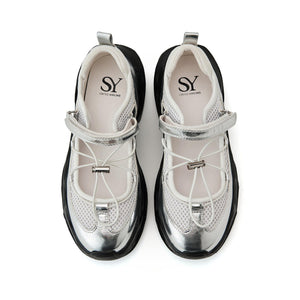 ＜SY＞レースアップベルクロ フラット50●↑