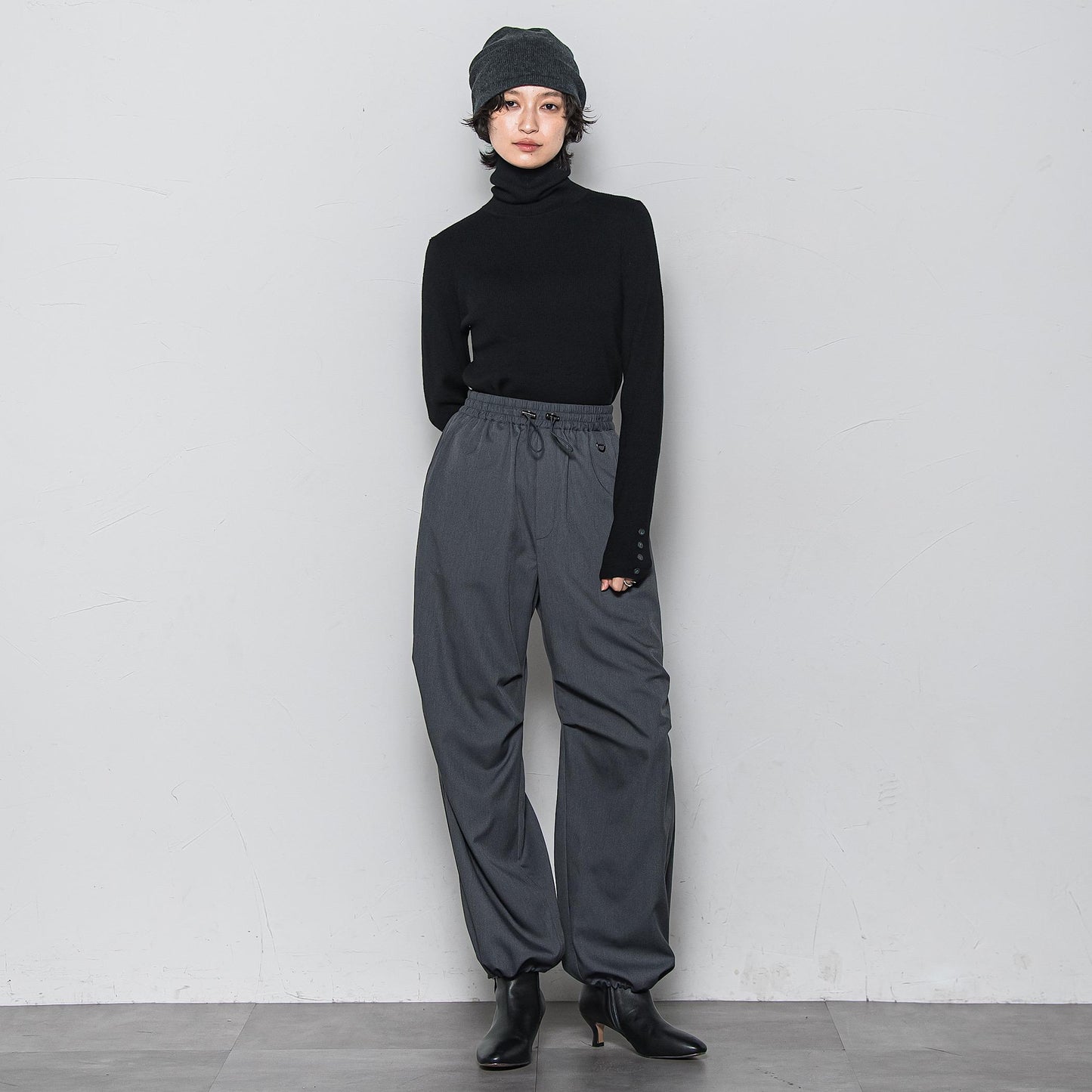 リブタートルニットプルオーバー≪手洗い可能≫