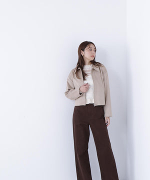 ステンカラーフェイクスエードブルゾン