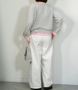 レイヤード風バイカラーカーディガン