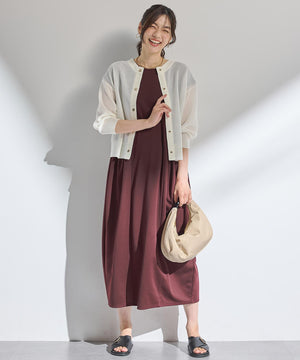 シアーニットショートカーディガン