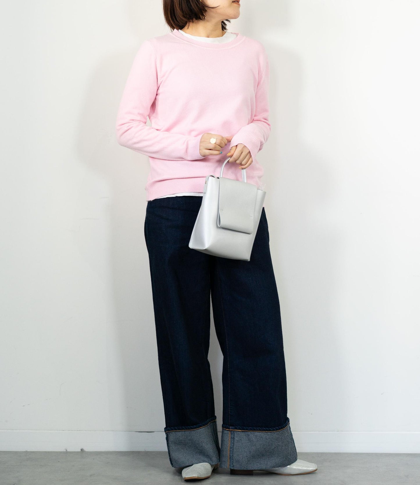 ソフトタッチクルーネックニット