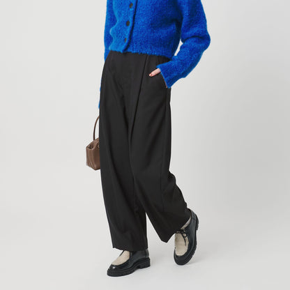 毛ポリエステル カーブパンツ ウォッシャブル