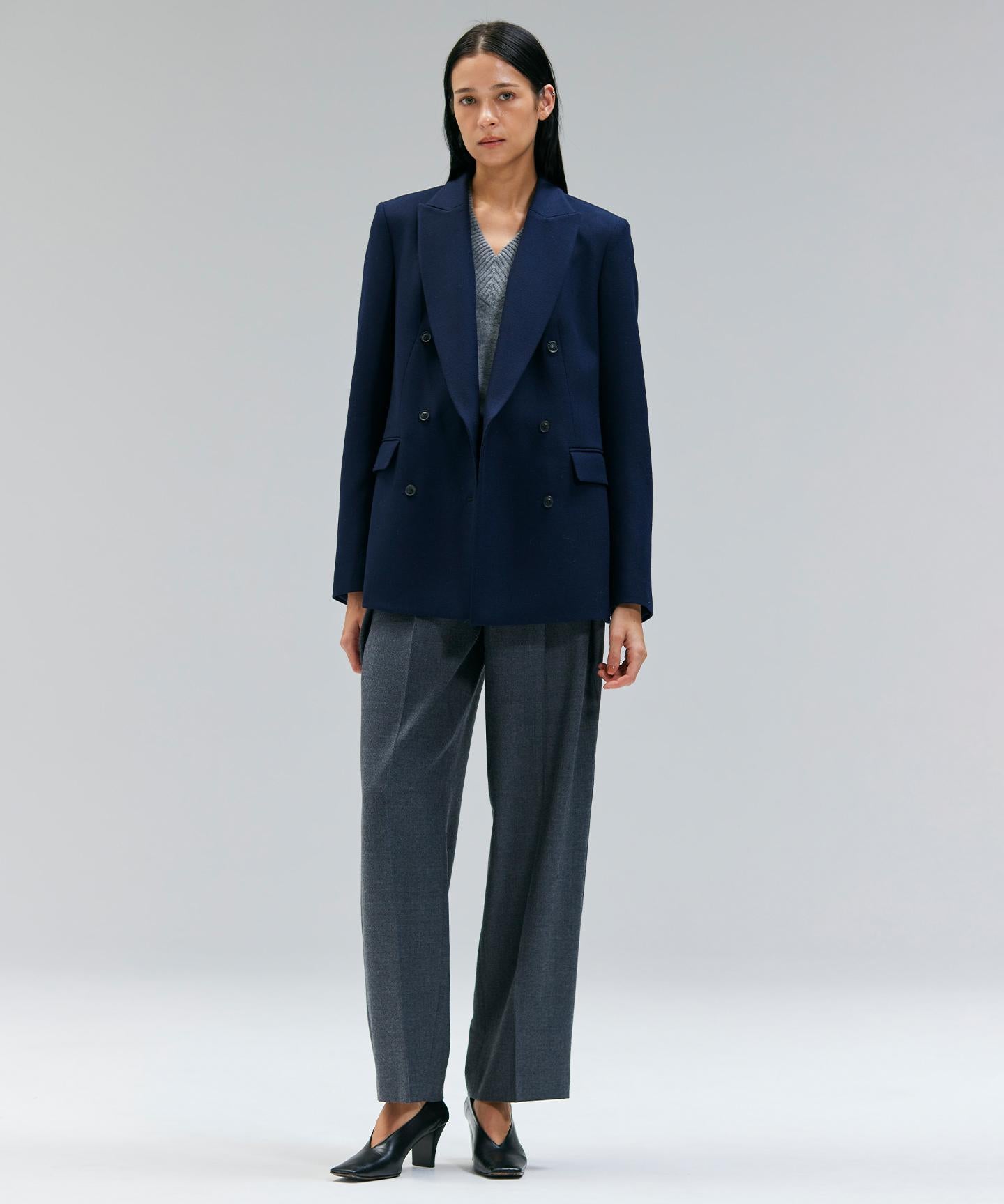 TERNES / 変形タックウールワイドパンツ