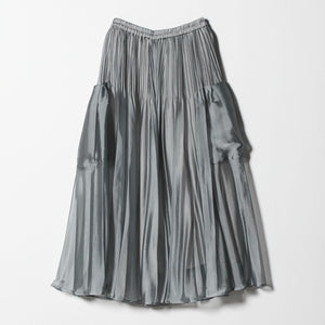 シャンブレー オーガンザ ポケット スカート