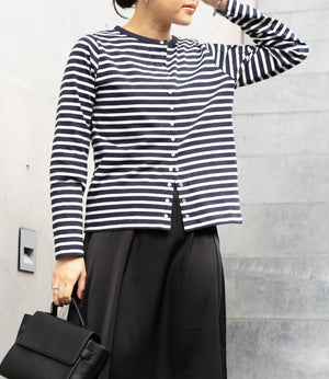 ボーダースナップカーディガン