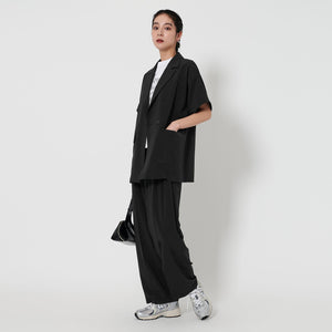 【WEB限定 Wardrobe DAILY MINIMAL】ハーフスリーブ ドルマンジャケット -ウォッシャブル-